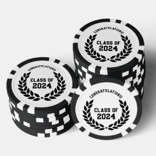 Moderne Klasse 2024 Uni-Abschluss Party Pokerchips