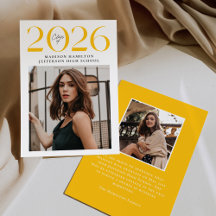 Moderne Klasse 2025 Gelb 2 Foto Abschluss