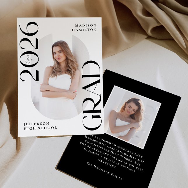 Moderne Klasse 2025 Grad 2 Foto Abschluss Ankündigung (Von Creator hochgeladen)