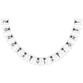 Moderne Klasse 2025 Schwarzer Script-Abschluss Wimpelkette