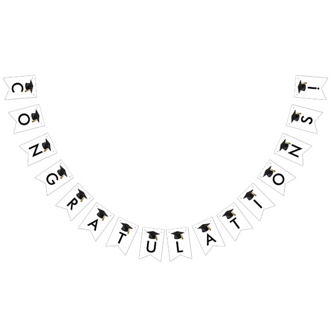 Moderne Klasse 2025 Schwarzer Script-Abschluss Wimpelkette (Alle)