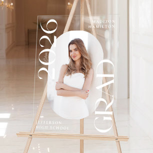 Moderne Klasse 2026 Foto-Abschluss Begrüßung Acrylschild