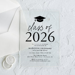 Moderne Klasse der Black Graduation Party 2025 Acryleinladungen