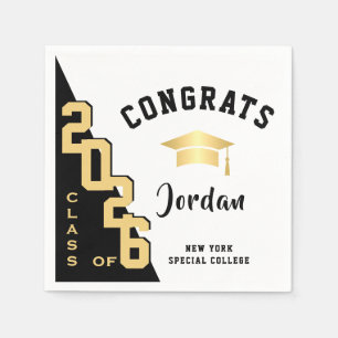 Moderne Klasse der Golden Red Graduation Party 202 Serviette