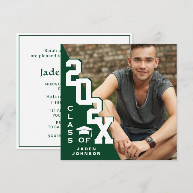 Moderne Klasse der Grad FOTO Graduation Party 2023 Einladung (Vorne/Hinten)