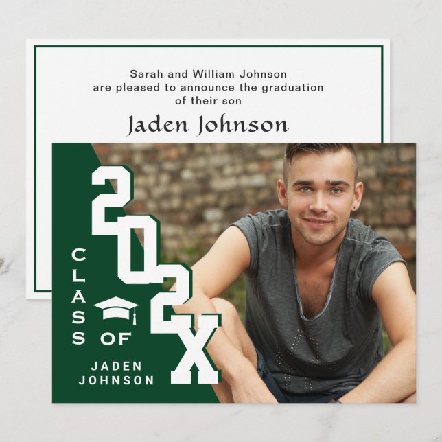 Moderne Klasse der Grad FOTO Graduation Party 2023 Einladung (Vorne/Hinten)