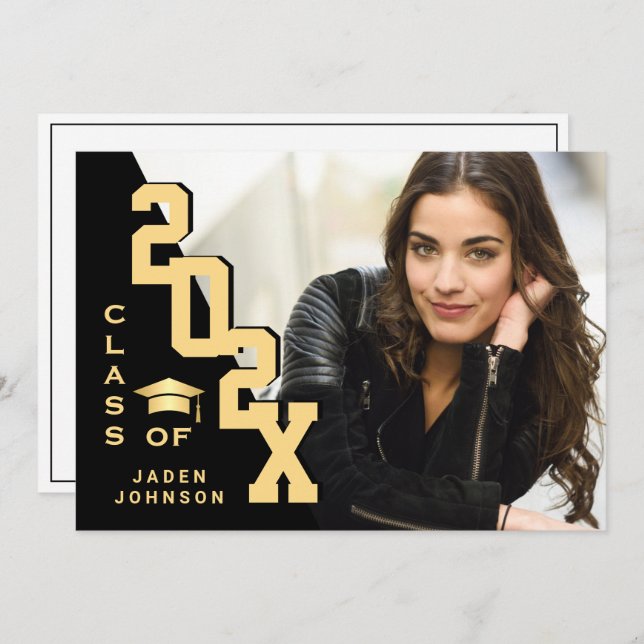 Moderne Klasse der Grad FOTO Graduation Party 2023 Einladung (Vorne/Hinten)