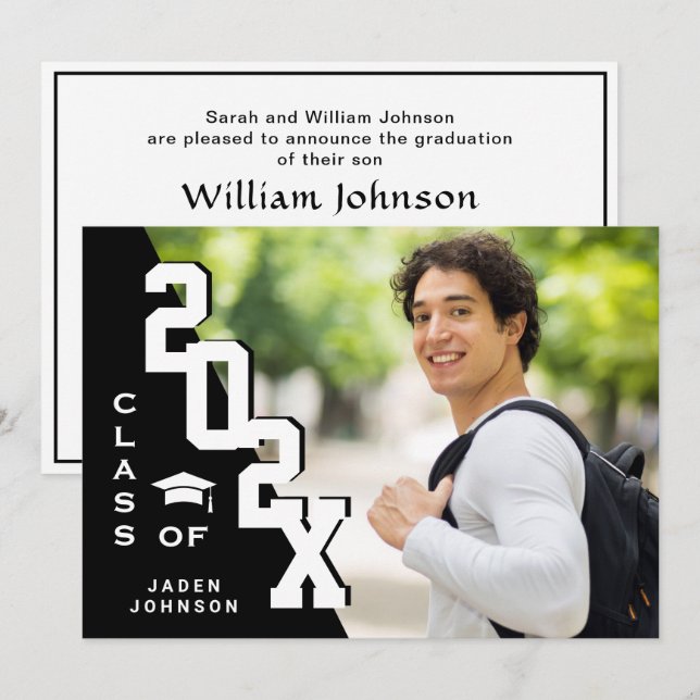 Moderne Klasse der Grad FOTO Graduation Party 2023 Einladung (Vorne/Hinten)