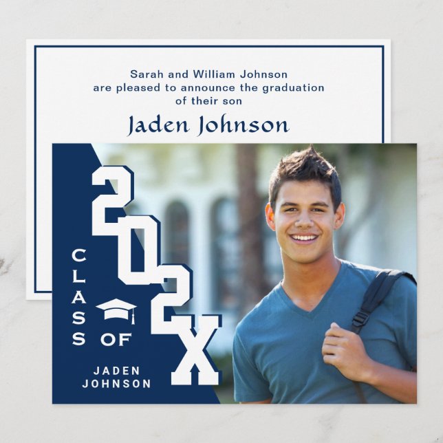 Moderne Klasse der Grad FOTO Graduation Party 2023 Einladung (Vorne/Hinten)