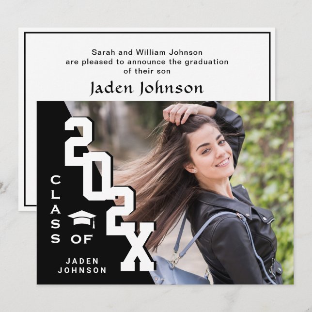 Moderne Klasse der Grad FOTO Graduation Party 2023 Einladung (Vorne/Hinten)