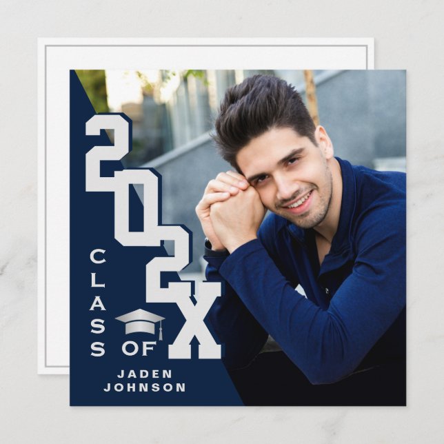 Moderne Klasse der Grad FOTO Graduation Party 2025 Einladung (Vorne/Hinten)