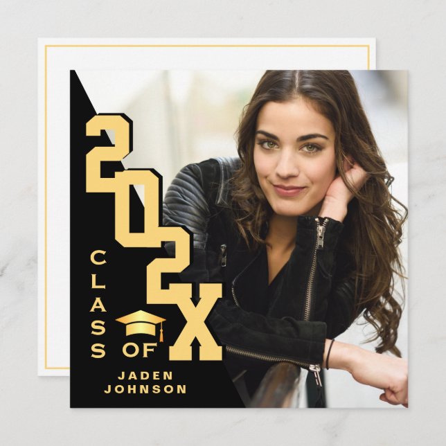 Moderne Klasse der Grad FOTO Graduation Party 2025 Einladung (Vorne/Hinten)