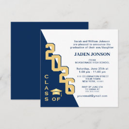 Moderne Klasse der Navy Blue Graduation Party 2023 Einladung