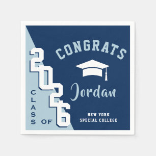 Moderne Klasse der Navy Blue Graduation Party 2024 Serviette
