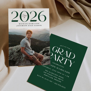Moderne Klasse der Partei für grünes Foto 2025 Einladung
