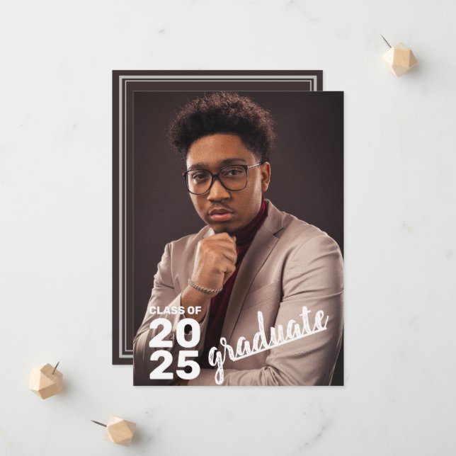 Moderne Klasse des Fotos für Abschluss der High Sc Ankündigung (Vorderseite/Rückseite Beispiel)