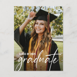 Moderne Klasse des Grad-Script-Fotos der High Scho Einladungspostkarte
