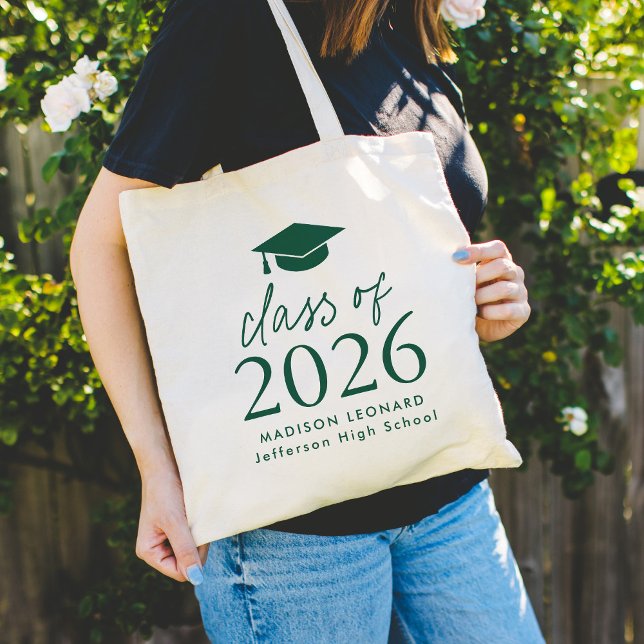 Moderne Klasse des grünen Script-Abschlusses 2025 Tragetasche (Von Creator hochgeladen)