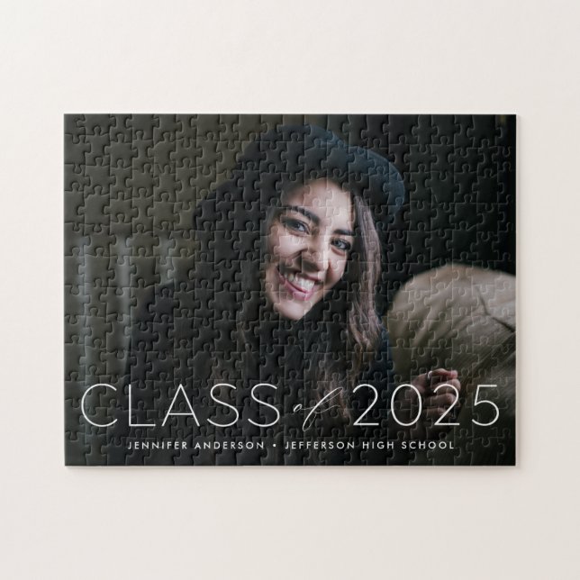 Moderne Klasse des Overlay-Foto-Abschlusses 2025 Puzzle (Horizontal)