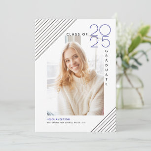 Moderne Klasse von 2025 Absolventen schwarz, blau  Ankündigung