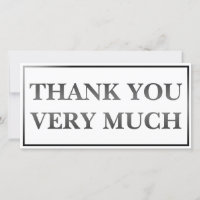 Moderne Klassik Elegant Black Printed Vielen Dank