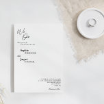 Moderne Klassik - Hochzeit Einladung<br><div class="desc">Dieser moderne Klassiker, den wir für Ihre Hochzeit tun, ist perfekt für Ihre elegante, moderne Hochzeit. Dieses Design zeichnet sich durch eine schwarze, einfache Kalligraphie aus Set auf einem neutralen, hellweißen Hintergrund aus, um Ihre klassische Hochzeit oder minimalistische Hochzeit im Frühling, Sommer, Herbst oder Winter. Gerne stehen wir Ihnen für...</div>