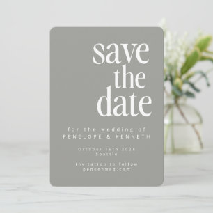 Moderne Klassik Minimalistisch Gray Simple Wedding Save The Date