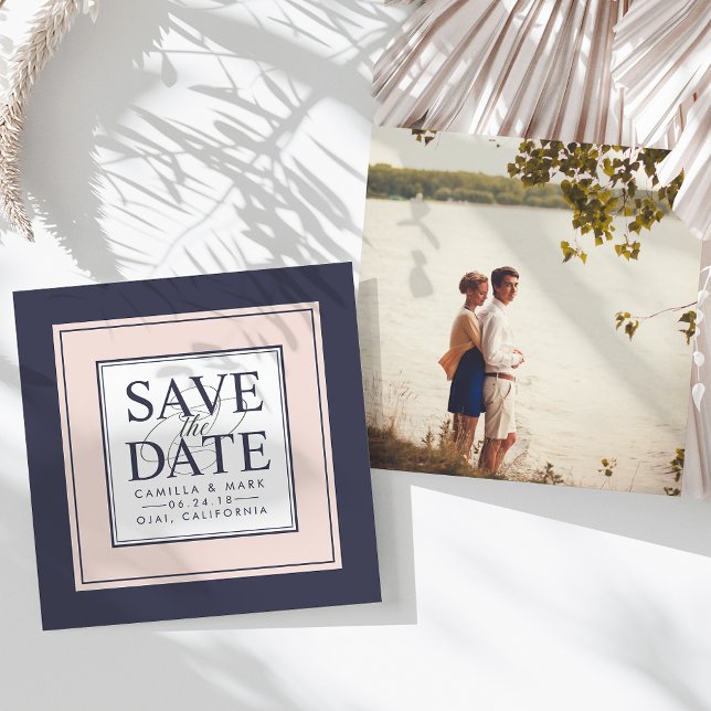 Moderne Klassik | Save the Date blush und Marine (Von Creator hochgeladen)