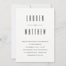 Moderne Klassik | Schwarz-Weiß-Foto-Hochzeit Einladung