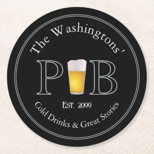 Moderne Klassiker Pub Bier Soda Dose Flaschenunter Runder Pappuntersetzer
