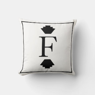 Moderne klassische Art Deco-Finials Monogramm Kissen