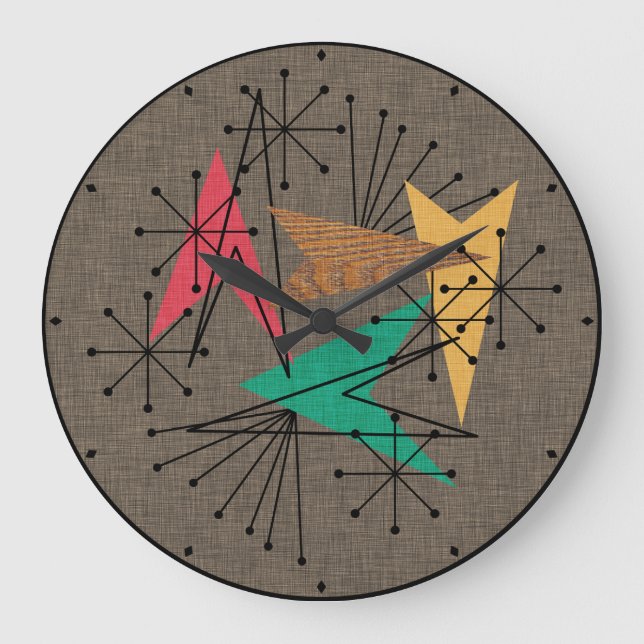 Moderne klassische Atomwaffenarrow-Sternexplosion  Große Wanduhr (Vorderseite)