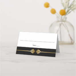Moderne klassische Black Gold-Hochzeit-Platzkarte Platzkarte