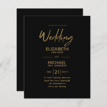 Moderne klassische Black Gold-Hochzeitsfeiern