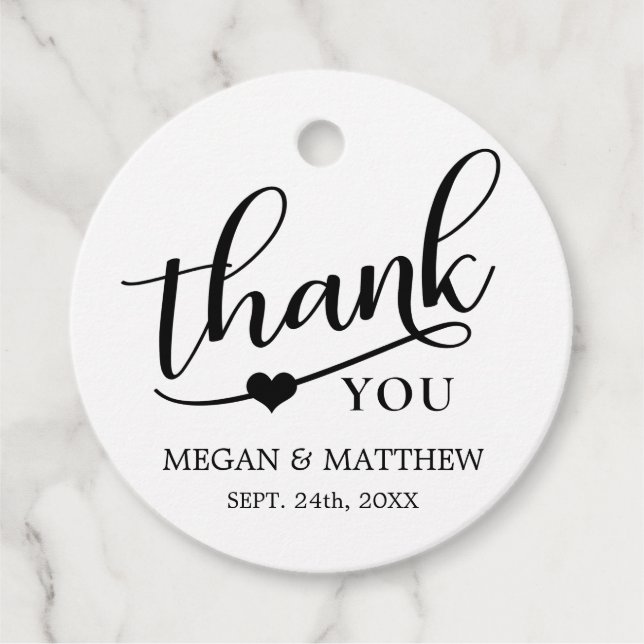 Moderne klassische Black & Kraft Hochzeit Vielen D Geschenkanhänger (Vorderseite)