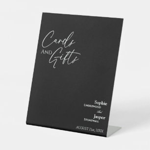 Moderne klassische Black Wedding Cards und Geschen Sockelschild
