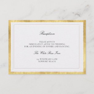 Moderne klassische elegante Perlen-Gold-Hochzeitsd Begleitkarte