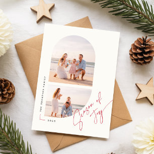 Moderne klassische Familien-Weihnachtsfoto-Archite Feiertagspostkarte