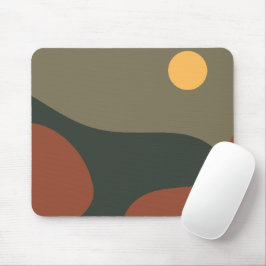 Moderne klassische Farben Abstrakt Vollmond rauchf Mousepad