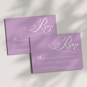 Moderne Klassische Flieder-Lavendel-Hochzeits-RSVP RSVP Karte
