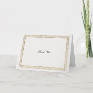 Moderne Klassische Formelle Goldene Lys Elfenbein Dankeskarte