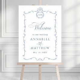 Moderne klassische französische Hochzeit Dusty Blu Poster
