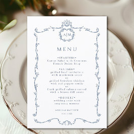 Moderne klassische französische Rahmen-Hochzeit Du Menükarte