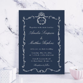 Moderne klassische französische Rahmen-Hochzeit Na Einladung