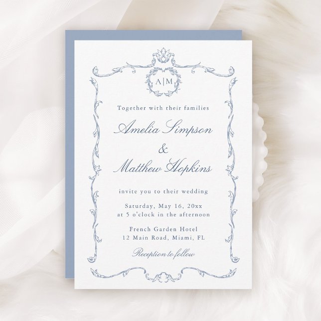 Moderne klassische französische Rahmen-Hochzeit St Einladung (Von Creator hochgeladen)