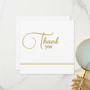 Moderne klassische goldene typografische Dankeskar Dankeskarte