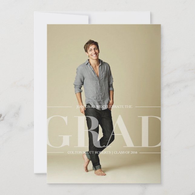 Moderne klassische Graduierungspartei | Gender Neu Einladung (Vorderseite)