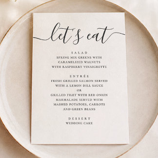 Moderne klassische Hochzeit | Kalligrafie Lasst un Menükarte