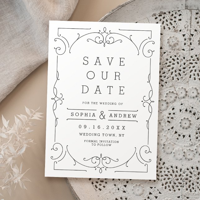 Moderne klassische Hochzeit retten das Datum Save The Date (Elegant modern classic wedding save the date)