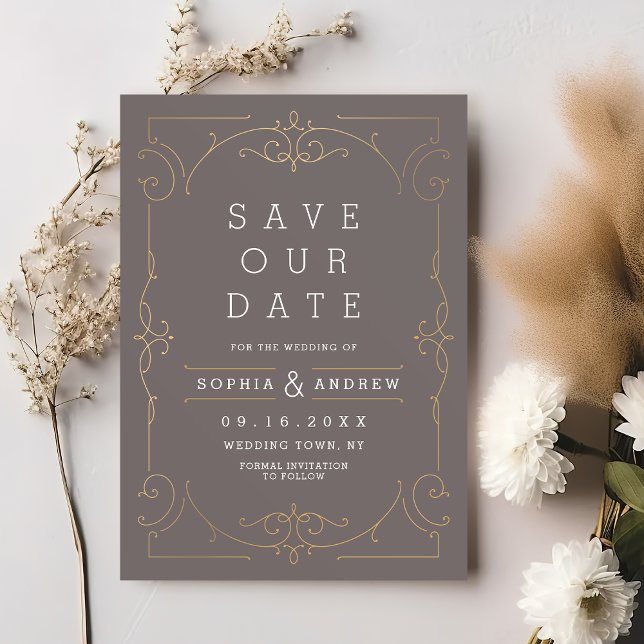 Moderne klassische Hochzeit retten das Datum Save The Date (Elegant modern classic wedding save the date)